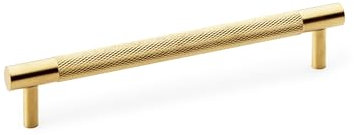 160mm Satin Brass Knurled Cupboard Handle Cabinet Door Drawer Pull Wardrobe Furniture