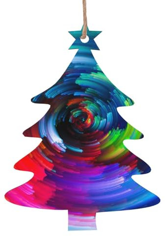 Bunte Regenbogen Spirale Weihnachten Holz Ornamente Weihnachtsschmuck Weihnachtsschmuck Weihnachtsbaum Dekorationen Outdoor Weihnachtsschmuck