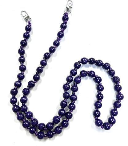 Wambere Universal Holzperlen Handykette SchlüsselbandKette Schlüsselkette Holz Perlen Handyband Handy Lanyard Anhänger Handy Schmuck Handyanhänger Taschenkette Beutelkette für Damen Mädchen,Lila