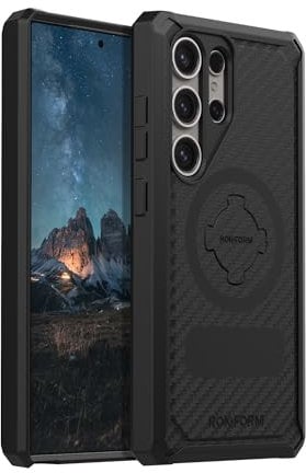 Rokform - Galaxy S24 Ultra Case, Rugged Series - Magnetic Case with Rotating Lock, Drop Tested Armor (Black)