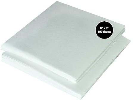 FT Fashion Track Abreißbare Maschinen-Stick-Stabilisator-Rückseite, 20 x 20 cm, 100 vorgeschnittene Blätter, Handnährahmen, Quilten, mittleres Gewicht 50 g, passend für maximale Stickfläche (15 cm x