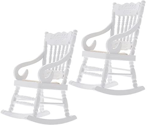 ifundom 2stücke Miniatur Puppenhaus Zubehör Holz Schaukelstuhl Modell Für Mini-häuser Und Kreative Dekorationen Schafft Eine Lebendige Und Romantische Atmosphäre