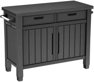 keter Mobile Barbecue Unity XL, ideale come supporto per la preparazione del barbecue,134x51,7x90H cm, Grafite