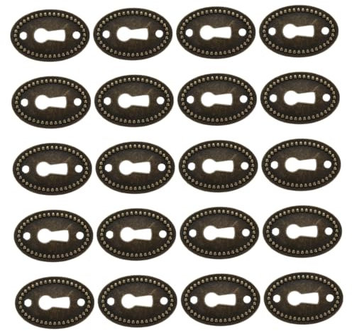 HOMOCONO Schlüssellochplatten-set 20-teilig Oval Dekoratives Schlüsselloch Für Vintage-schränke Schubladen Harewares Messing Zinklegierung