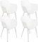 THE SECRET HOME - Conjunto de 2 y 4 Sillas en Polipropileno y Metal/Madera - Asiento de Diseño Ideal para Comedor y Cocina - Varios Modelos (4, Modelo 1 - Blanco)