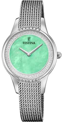 Festina Damenuhr Analog aus Edelstahl 316l Silberfarben