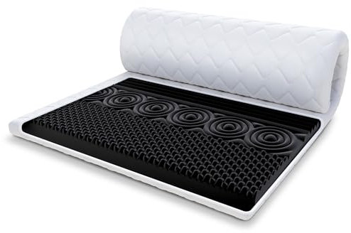 FDM Matratzentopper Nero Double Matratze Topper 100x200 cm Härtegrad H3 Höhe ca. 9 cm profilierter HR-Schaum Allergiker Geeignet Öko-Tex
