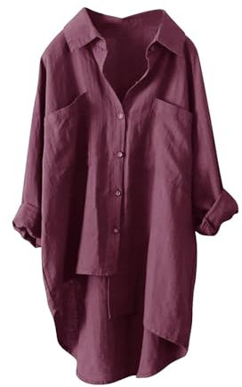 Angxiwan Angebote des Tages Damen Blusenshirt Klassischer Hemden mit Knopleiste T Shirts Farbverlaufs Blusentop Gerippte Sommerblusen Schickes Langarmshirt Angebote des Tages