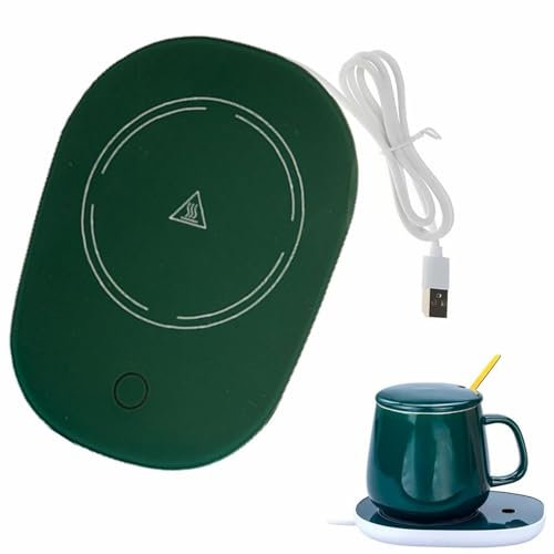 Calentador de Taza USB,Calentador de Café,Calentador De Tazas,Calentador de Taza Café,Posavasos Eléctrico,Calentador de Bebidas Portátil,Regalo de Navideños Año Nuevo (Verde)