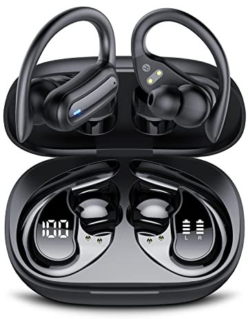 IKT Cuffie senza fili Bluetooth 5.3, cuffie wireless Bluetooth HD Mic, 56H di gioco