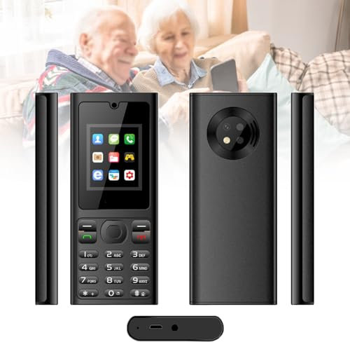Basic Cell Phone for The Elderly, Unlocked 2G Mobile Phone with Big Buttons, Backup Dumb Phone with GSM Standard, Supports Dual SIM + SD Card,No Internet,Black
