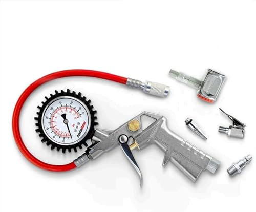 Prestaflator PRO Fahrradreifenfüllwerkzeug – Presta & Schrader Luftkompressor mit Auto-Lock-Kopf, Messgerät bis zu 174 PSI, variabler Auslöser, verstärkter Schlauch, Shop-Grade, wiederaufbaubar