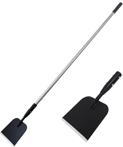 BARAYSTUS Flache Schaufel mit verstellbarem Griff, 59 Zoll Bodenschaber Eiskratzer Gartenreinigungsschaber Eishacker Schneeschaufel Multifunktionales Unkrautentferner Werkzeug für Gehweg Auffahrt