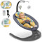 Lionelo Ralf 2in1 Baby Bouncer & Rocker for Newborn with Adjustable 5-Speed Swing, Motion Detection Music Playback 12 Melodies, Time Settings, Reclining seat, USB & Battery Safety Harness (Grey)