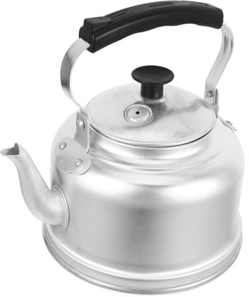 VOSAREA Vintage Aluminum Tea Kettle Stovetop Kettle Whistle Capacity Water Heater for Family Use