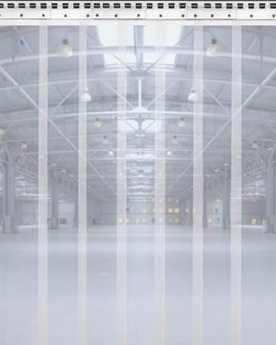 Ezcasch Transparent Streifenvorhang 2.5x1.25m(Höhe x Breite) Lamellen Streifen 5Stk. 30x250cm Lamellenvorhang Insektenschutz Windschutz für Zimmer, Läden, Shops