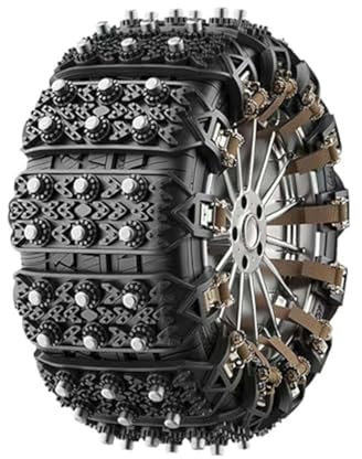 ZHSDMB Schneeketten für VW Taro Teramont Atlas Transporter T5 T6, Auto Reifen Ketten, 1 Minuten Schneeketten Schnellmontage, Verstellbare, Notfall Schneereifenketten Robust Langlebig,B-6PCS
