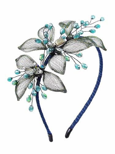 IYOU Vintage Mariage Serre-tête Vert Fleur Mariée Pièce de Tête Bandeau Fil de cuivre Invités Demoiselles D'honneur Mariées Bandes de cheveux pour Femmes