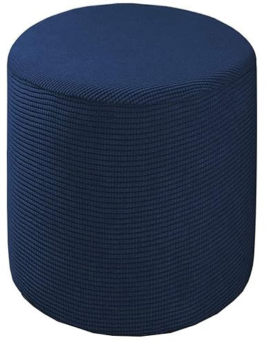 Hockerbezug Quadratisch 35x35/40x40/60x60 Fußhocker Bezug Ottomane Rund Schonbezug Stretch Husse für Fußhocker Ottomanischer Hocker-Bezug Überzug Hocker Protector Waschbar(#4,Diameter:45cm)