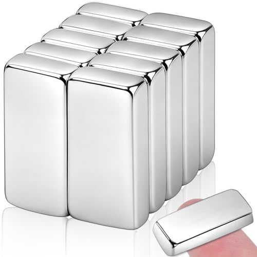 10 Stück 20x10x5mm Magnete Stark, Neodym Magnete Extra Stark, Klein Rechteckig Magnet Flach Mini Magneten für Magnettafel Whiteboard Kühlschrank Pinnwand Tafelmagnete Fotos Magneten