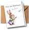 Personalisierte Post vom Osterhasen | Osterkarte personalisierbar mit Name | Osterpost Osterhase mit Papierflieger | Ostergrüße für Kinder und Erwachsene | Faltkarte für Ostergeld | DIN A6