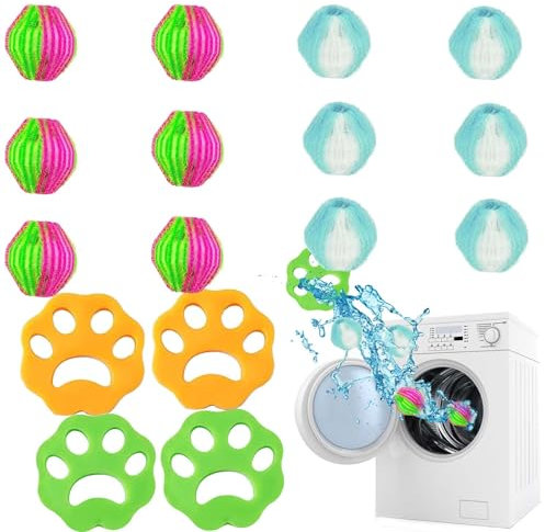 16 Stück Flusenfänger Waschmaschine WISIRENT, Waschbälle Gegen Tierhaare Flusenfänger Waschmaschine, Pet Hair Remover Washing Machine Haarfänger Waschmaschine für Wäschetrockner und Waschmaschine