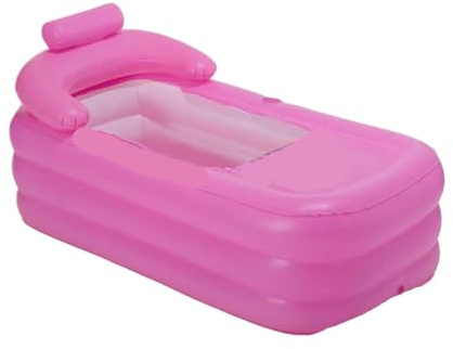 NJIEzhao Baignoire Gonflable Baignoire Gonflable Pliable de Voyage Bleue for Adultes, Grande Baignoire Spa 160 x 82 x 75 cm(Pink 1)