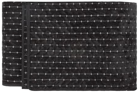 Paoletti Henley Bedspread – Luxury Cross Stitch Cotton Blend Quilted Throw (Black - 235x235cm)