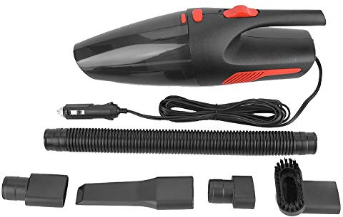 lvifloae Aspiradora de Coche 120 W con Cable, aspiradora de Mano para húmedo y seco, Doble Uso, 12 V, ABS, Incluye 5 boquillas y Manguera para Coches, Camiones y Barcos, Color (Negro)