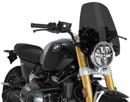 Puig 22134F New Generation Touring, made of 4 mm acrylic with aerodynamic design wind tunnel tested, rounded edges, metal supports and TÜV approved, Dark Smoke