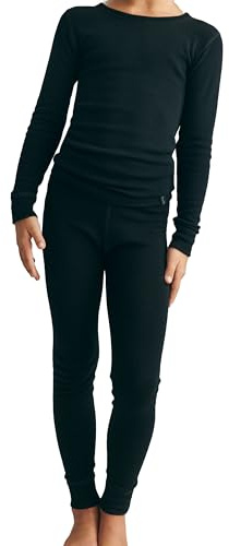 Dilling Kinder Merino Leggings aus 100% Bio Merinowolle Slim Fit Base Layer atmungsaktiv