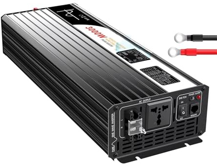 Transformateur Onduleur Solaire À Onde Sinusoïdale Pure 1500W 2000W 2500W 3000W 12V/24V/48V DC vers 110V 220V AC Écran LCD(48V,110-120V,3000W)