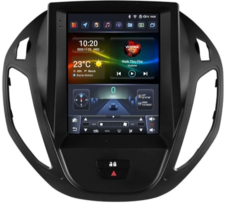 9.7 Pulgadas Doble DIN Android 15 Radio de Coche para Ford Transit/Tourneo Courier 2013-2021 con CarPlay Cámara de Respaldo Controles del Volante Bluetooth GPS Navi Enlace al Espejo(A,A1 1G+32G)