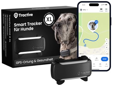 Tractive XL Smart Dog Tracker | 2026 Edition | Real-Time GPS Tracking | Escape & Health Alerts | Vitals Monitoring | Long Battery Life (Black)