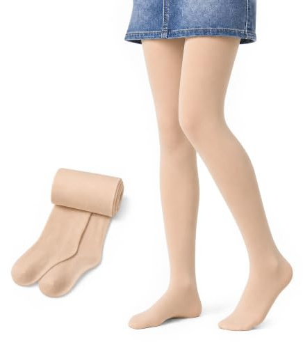 Domueay Collants pour Filles Enfants 90 Deniers Opaques Collant, 10-12 ans