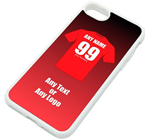 Personalised Gift - United iPhone 7/8 Case (White, Football Club Design Theme) - Any Name/Message on Your Unique - Apple TPU Manchester Red Devils Army Reds