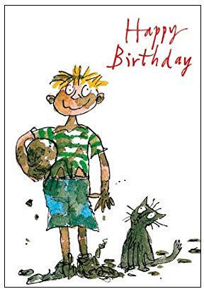 Quentin Blake Glückwunschkarte zum Geburtstag eines Jungen mit Fußball