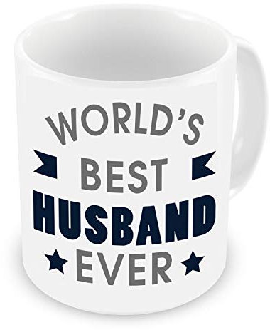 GrassVillage Funny Husband Mug – World’s Best Husband Ever – Sarcastic Gift for Him from Wife – Anniversary, Valentine’s Day, Christmas or Birthday Present – 11oz White Ceramic Coffee Cup
