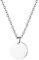 JewelryWe Schmuck Unisex Halskette Edelstahl Rund Kreis Anhänger mit 55cm Kette Namenskette für Herren Damen Silber