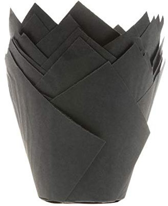 House of Marie Muffinförmchen Tulpe, Schwarz, 36 Stück
