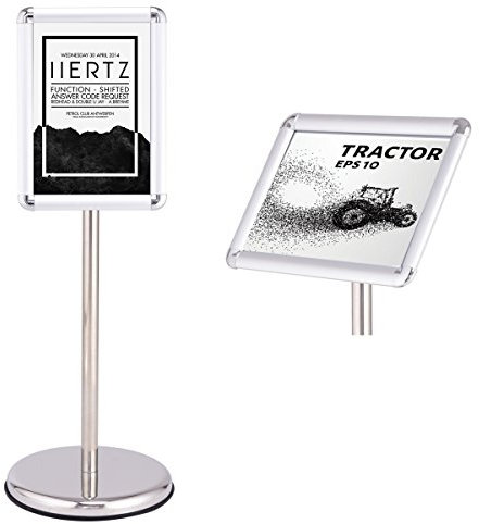 Giantex Porte Affiche sur Pied A4, Présentoir Support de Panneau Rotatif en Acier Inoxydable Réglable en Hauteur (A4)