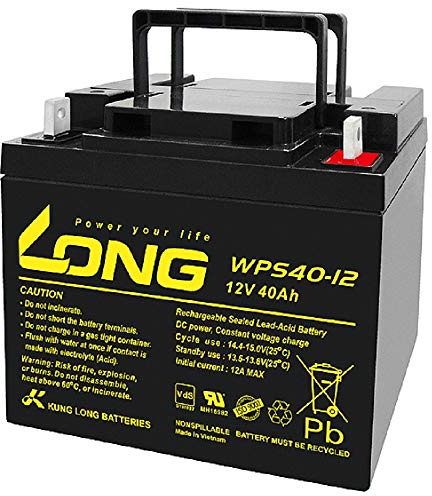 Kung Long Akku 12V 40Ah Pb Batterie Bleigel WPS40-12 VDS kompatibel MP45-12, NP38-12I, 38Ah, 39Ah, 40Ah, 42Ah, 45Ah, 50Ah