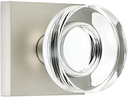 COOLNEWS Crystal Passage Door Knobs for Hallway/Closet,Satin Nickel Door Knobs,Passage Function,Satin Nickel Finish