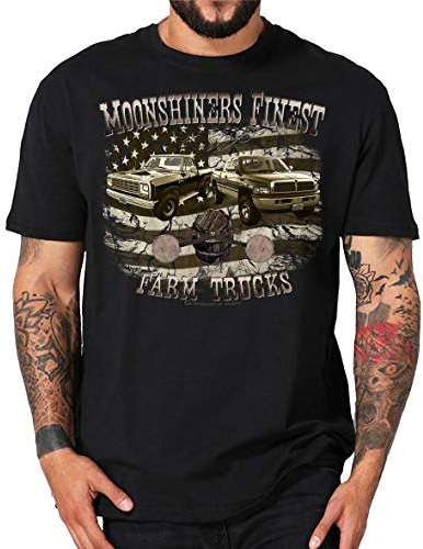 Moonshiners Finest American Redneck Pickup Farm Truck Shirts (3XL, schwarz RAMs)