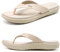 KuaiLu Blanc Tongs Femmes Sandales en Cuir de Mode été Avec Support de Orthopédique Tongs de Plage et Claquettes de Piscine Taille 42EU