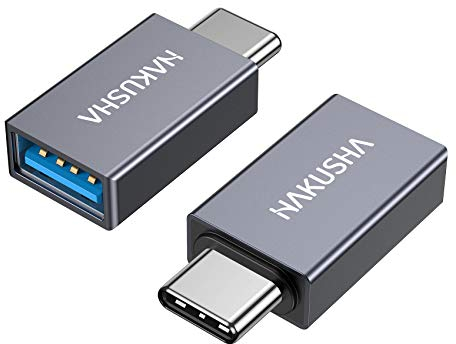 Adaptador USB 2 Pack, Adaptador USB C a USB A 3.0, Adaptador OTG Tipo C Compatible con Samsung Galaxy S22 S21 Note 20, Huawei P50 Mate 40, MateBook, Xiaomi 12, Realme, Google Pixel 6, Tableta