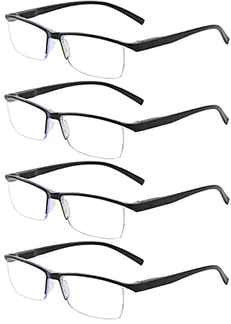ALWAYSUV 4er Pack Lesebrille für Männer Blaulicht blockierende Lesebrille Reduziert Augenschmerzen Kopfschmerzen Besserer Schlaf für Männer/Frauen 1.75