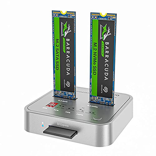 MAIWO 2 bay M.2 SATA / NVME clone Docking station, SSD Duplicatore lettore , USB C 10Gbps, supporto B&M Key sata/nvme ssd,Tool-free sistemi clonazione.K3016CL