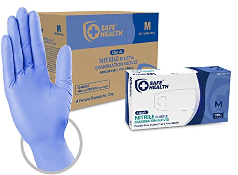 Safe Health Nitrilhandschuhe Größe M Blueple, 1000 stück, Violett Blau Nitril Pulverfrei Latexfrei, Lebensmittel Handschuhe Einweghandschuhe Einmalhandschuhe