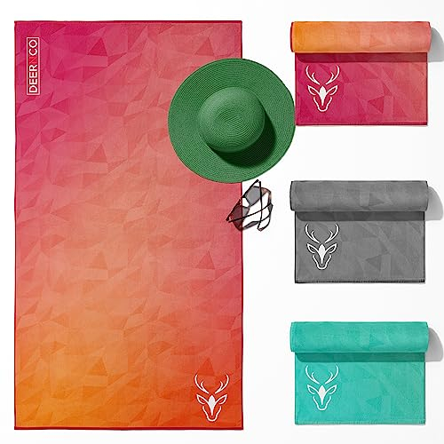 DEERNCO Mikrofaser Strandtuch Ultra Leicht - Schnelltrocknendes Handtuch - Sandfreies Badehandtuch, Microfaser Sporthandtuch für Strand Pool Wassersport Camping Yoga Fitness Reisen - 160x80
